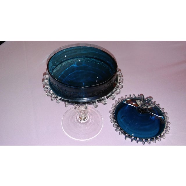 Mid-Century Modern Vintage Mid-Century Lidded Glass Candy Dish For Sale - Image 3 of 8