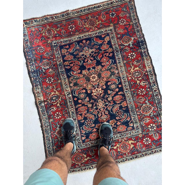 1930s Water Garden with Gorgeous Abrash Iconic Palette Rug 3.8 x 4.7 For Sale - Image 10 of 10