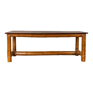 Antique Burmese Japanese Style Bamboo Console Table with Negora Lacquer