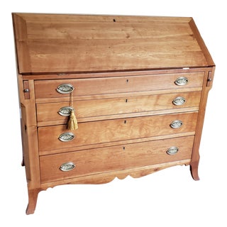 Early 20th Century English Maple Secretary Desk For Sale