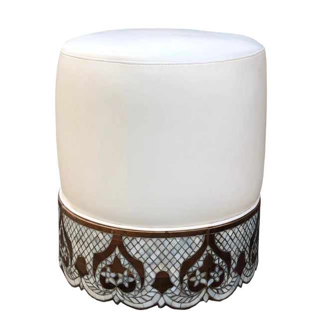 Modern Mother of Pearl Inlay Ottoman For Sale