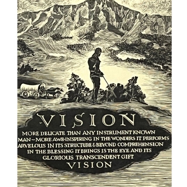 1928 "Vision" Advertising Print | Vintage Jenkel-Davidson Optical Co. Art For Sale - Image 4 of 6