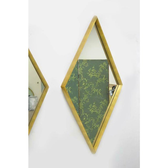 A Rare 1950s Gio Ponti Style Brass Italian Well Shaped Wall Mirror For