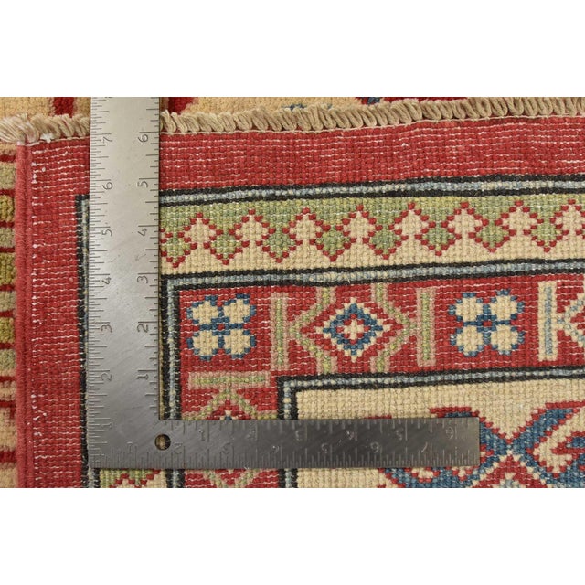 Kazak Rug 8′ X 9′ Red Wool Tribal Hand-Knotted Oriental Carpet For Sale - Image 15 of 15