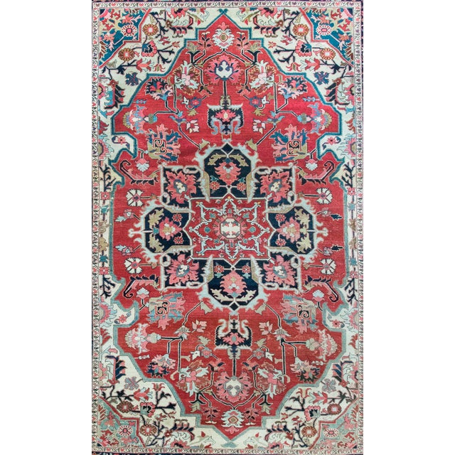 Persian Late 19th Century Persian Serapi Rug For Sale - Image 3 of 16