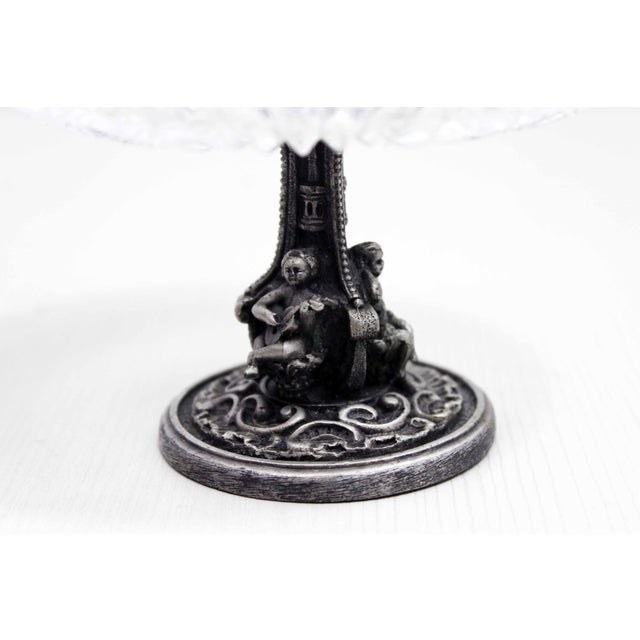 Crystal and Silver-Plated Metal Cup, 1930s For Sale - Image 4 of 9