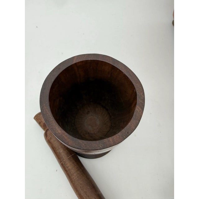 Late 19th Century Beautiful Antique Wooden Mortar and Pestle For Sale - Image 5 of 12