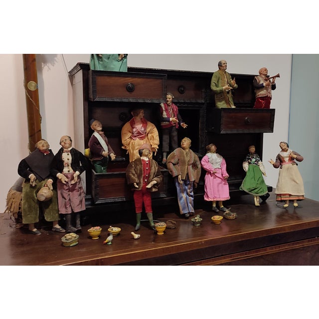 Neapolitan Nativity Scene in Polychrome Terracotta, Early 19th Century, Set of 12 For Sale - Image 3 of 8