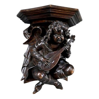 Renaissance Style Carved Walnut Wall Console, Late 19th Century For Sale