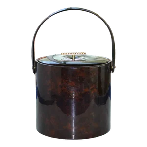 Georges Briard Mid Century Modern 1960's Barware Tortoise Shell Vinyl Ice Bucket