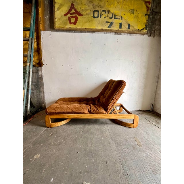 Mid-Century Modern Mid Century Chaise Lounge Day Bed Solid Oak Howard MFG For Sale - Image 3 of 11