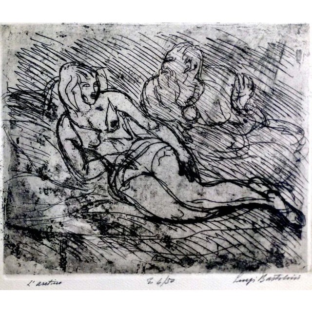 Original print. Black and white etching hand signed lower right. Titled lower left. Signed and date on the plate...