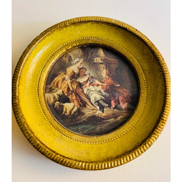 1940s Vintage Italian Framed Portraits - Set of 2 For Sale - Image 5 of 8