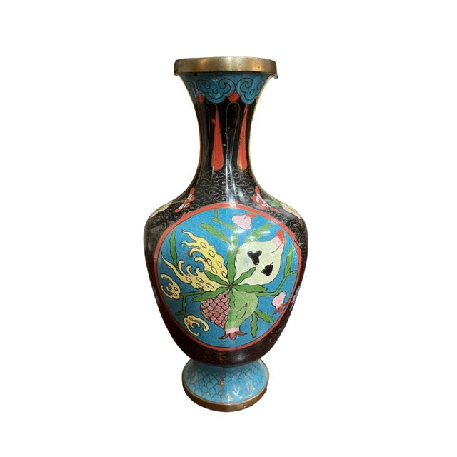 Late 19th Century Antique Cloisonne Vase, Stamped China For Sale - Image 4 of 9