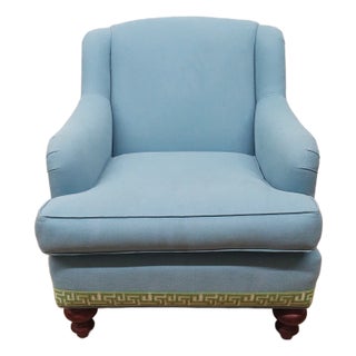 Vintage Tiffany Blue Deep Seat Club Chair For Sale