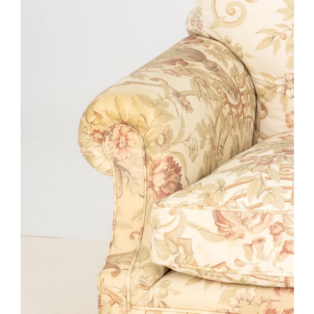 Modern George Smith Floral Upholstered Armchairs, Pair For Sale - Image 3 of 7