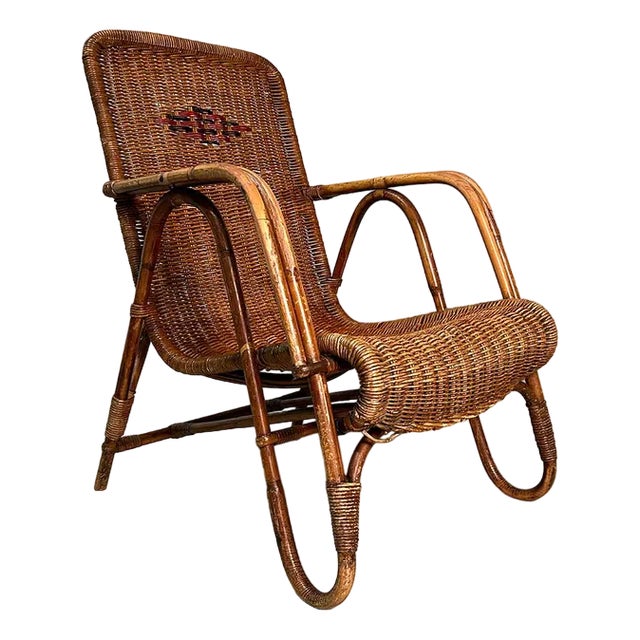 Rattan Lounge Chair by Erich Dieckmann, 1930s For Sale