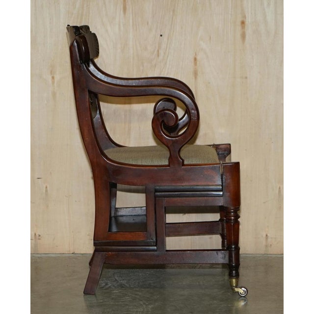 Antique William IV Flamed Hardwood Metamorphic Library Steps, 1830 For Sale - Image 10 of 18