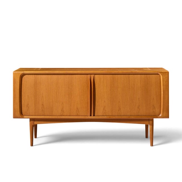 Mid-Century Modern Bernhard Pedersen Mid Century Danish Teak Tambour Door Credenza and Hutch For Sale - Image 3 of 13