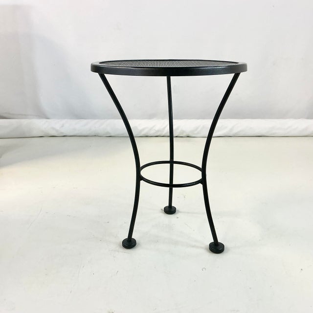Mid-Century Modern Mid-Century Boho Chic Atomic Mesh Patio Side Table, Woodard Attributed For Sale - Image 3 of 10