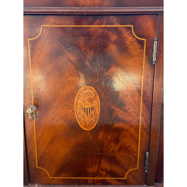 Antique American Federal Secretary Desk W Tambour Doors For Sale - Image 4 of 9