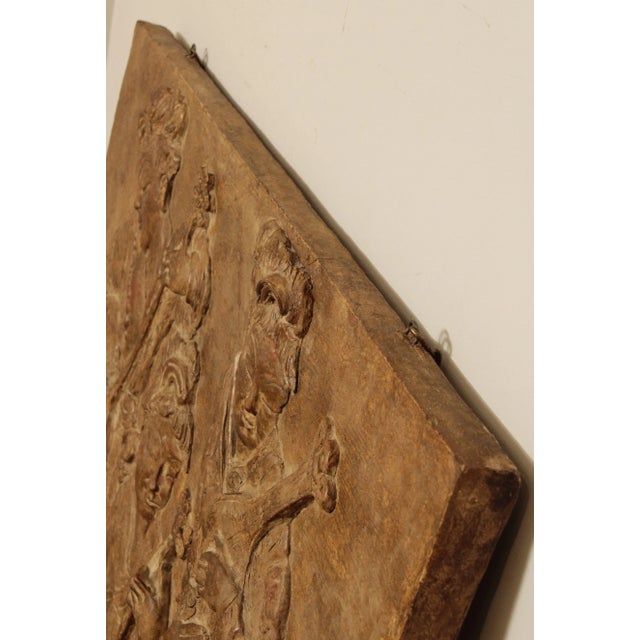 Chinese Musician Trio Large Carved Wall Relief Sculpture For Sale - Image 4 of 13