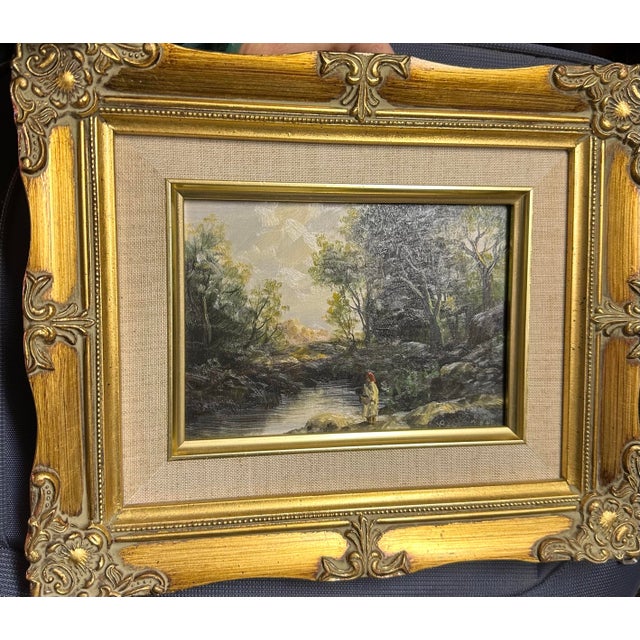 Mid 20th Century Mid 20th Century Original Signed Impressionist Oil Landscape For Sale - Image 5 of 7