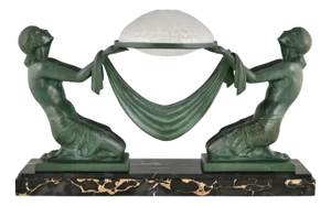 Art Deco Offrande Table Lamp by Max Le Verrier and Pierre Le Faguays for Fayral & Daum Nancy, France, 1925