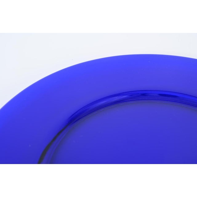 Round Cobalt Blue Murano Glass Dinner Plates, Italy, 1980s, Set of 6 For Sale - Image 17 of 18