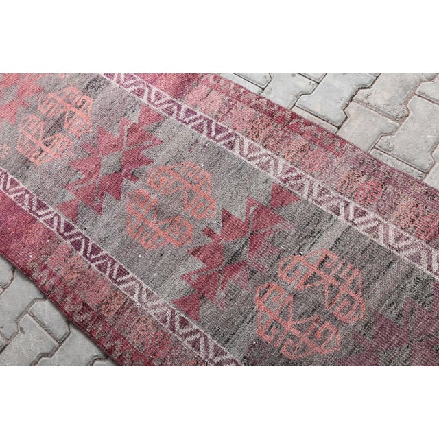 1960's Vintage Turkish Hand-Knotted Hallway Runner-3' X 11'6" For Sale - Image 4 of 11