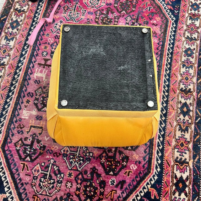 1980 Marge Carson Style Souffle Pouf Ottoman in Gold For Sale In Charleston - Image 6 of 8