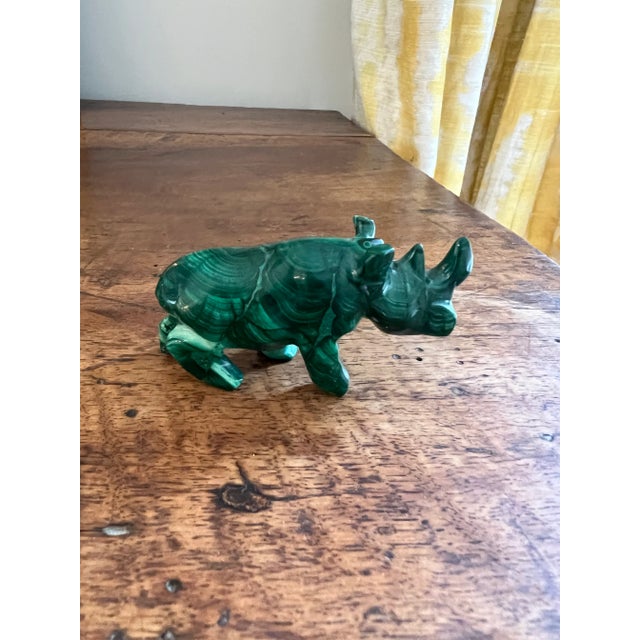 Mid 20th Century Malachite Rhinoceros Figurine For Sale - Image 5 of 6