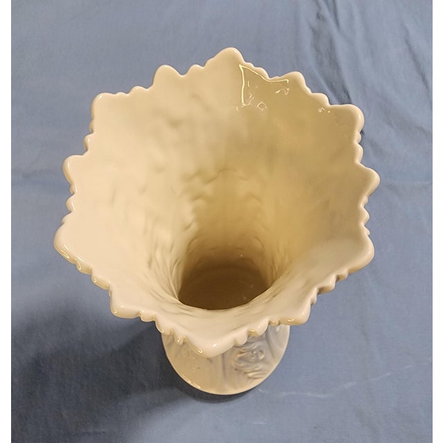 Elegant Lenox porcelain vase from the Woodland Collection. Designed in a timeless French country style. An elegant flared...