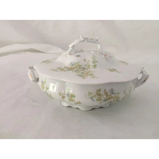 Vintage Floral Bone China Lidded Serving Bowl For Sale In New York - Image 6 of 6