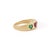 Metal 14k Yellow Gold Heart Emerald Ruby Sapphire Dome Band Gypsy-Set Ring Size 8 For Sale - Image 7 of 17