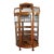 1920s Victorian Golden Tiger Oak Curio Curved 3 Bow Front For Sale