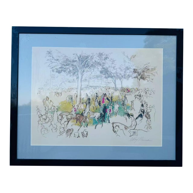 Ascot Paddock by Leroy Neiman For Sale