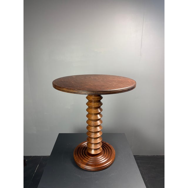 Mid-Century French Brutalist Turned Wood Winepress Side Table in the style of Charles Dudouyt, 1950s For Sale - Image 6 of 16