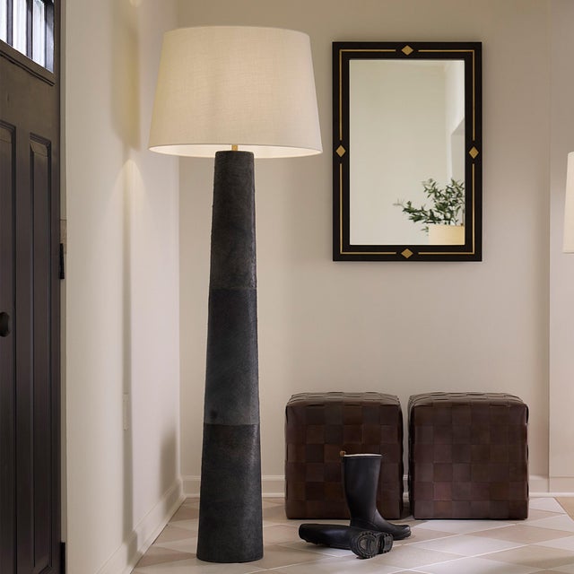 Robertson Floor Lamp, Slate Hide Luxe materials and exceptional craftsmanship come together in this tall floor lamp....