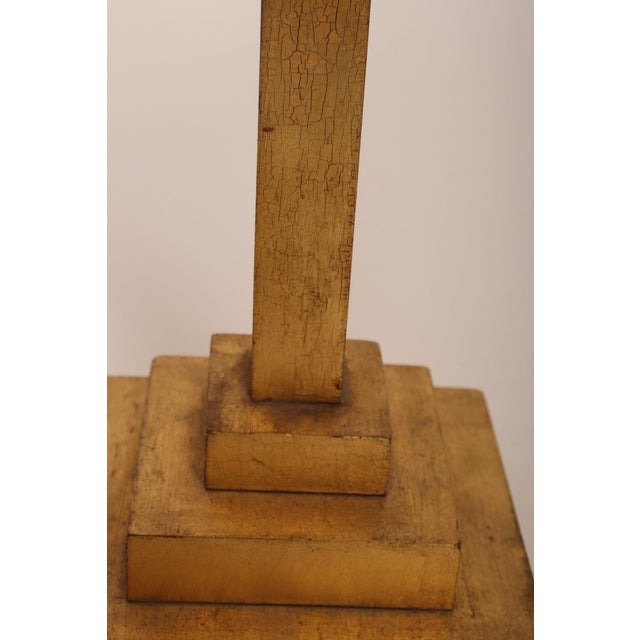 Vintage Folk Art Odd Fellows Lodge Handcarved Gold Altar Cross With Stepped Base For Sale - Image 12 of 15