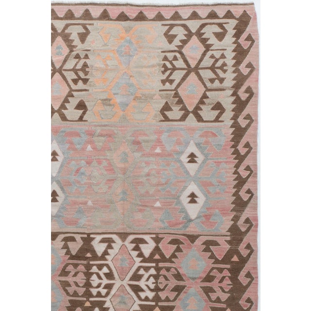 Pink Vintage Turkish Kilim Rug 5'9 X 12' For Sale - Image 8 of 8