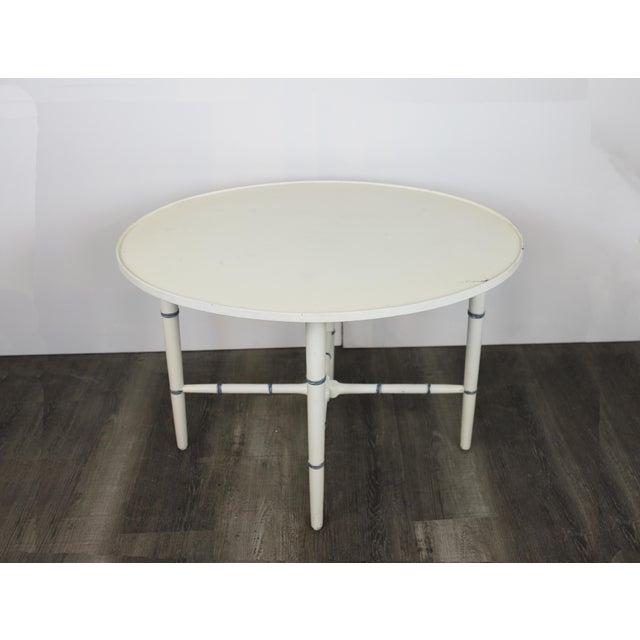 Vintage Oval Coffee Table With Faux Bamboo Legs For Sale - Image 4 of 7