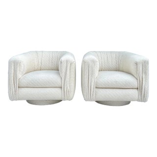 Pair of Postmodern 1980's Swivel Club Chairs by Martin Brattrud For Sale