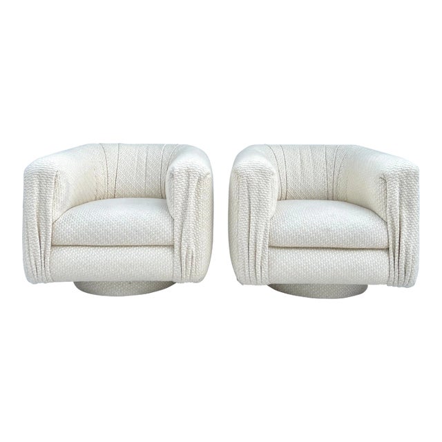 Pair of Postmodern 1980's Swivel Club Chairs by Martin Brattrud For Sale