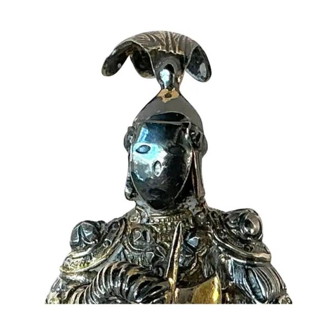 Sterling Silver With Parcel Gilt Medieval Knights, Set of Three For Sale - Image 12 of 17