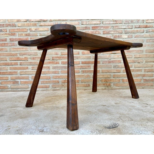Mid 20th Century French Wooden Rustic Side Table, 1960´S For Sale - Image 12 of 18