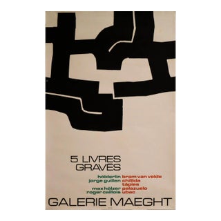 1970s French Exhibition Poster - Galerie Maeght, 5 Livres Gravés - Eduardo Chillida For Sale