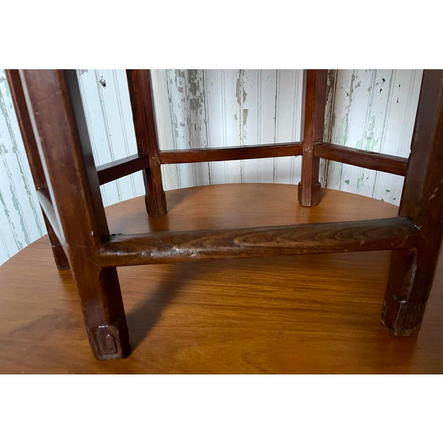 Antique Asian Chinese Style Carved Hexagonal Petit Delicate Small Chair W/Arms For Sale - Image 11 of 12