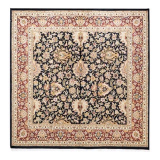Mogul, One-of-a-Kind Hand-Knotted Area Rug in Black, 6' 3" x 6' 4" For Sale