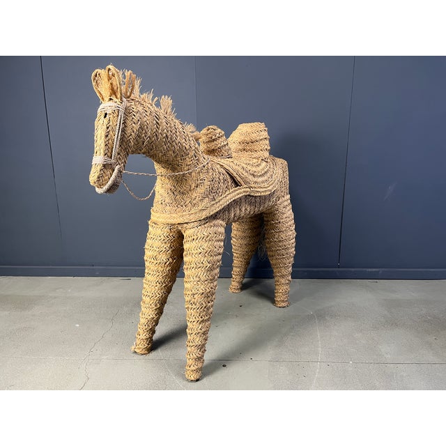 Vintage Spanish Straw Life Size Pony, 1960s For Sale - Image 13 of 13